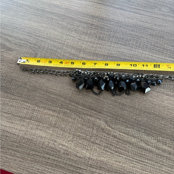 Simply Vera Wang Black Blue Faceted Stones Beads Chains Rhinestone Necklace - Picture 8 of 9